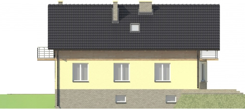 Projekt domu Stróża L-5600 - elewacja ogrodowa