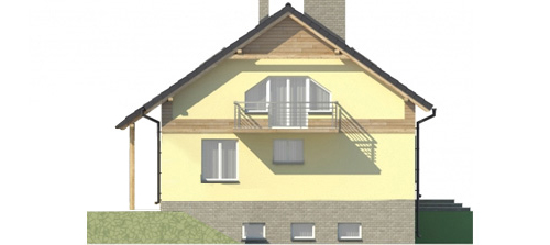 Projekt domu Stróża L-5600 - elewacja prawa