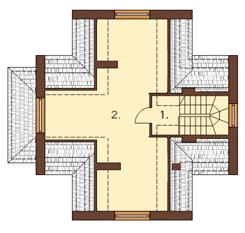 Projekt domu Sobolewo 2 L-6239 - rzut poddasza