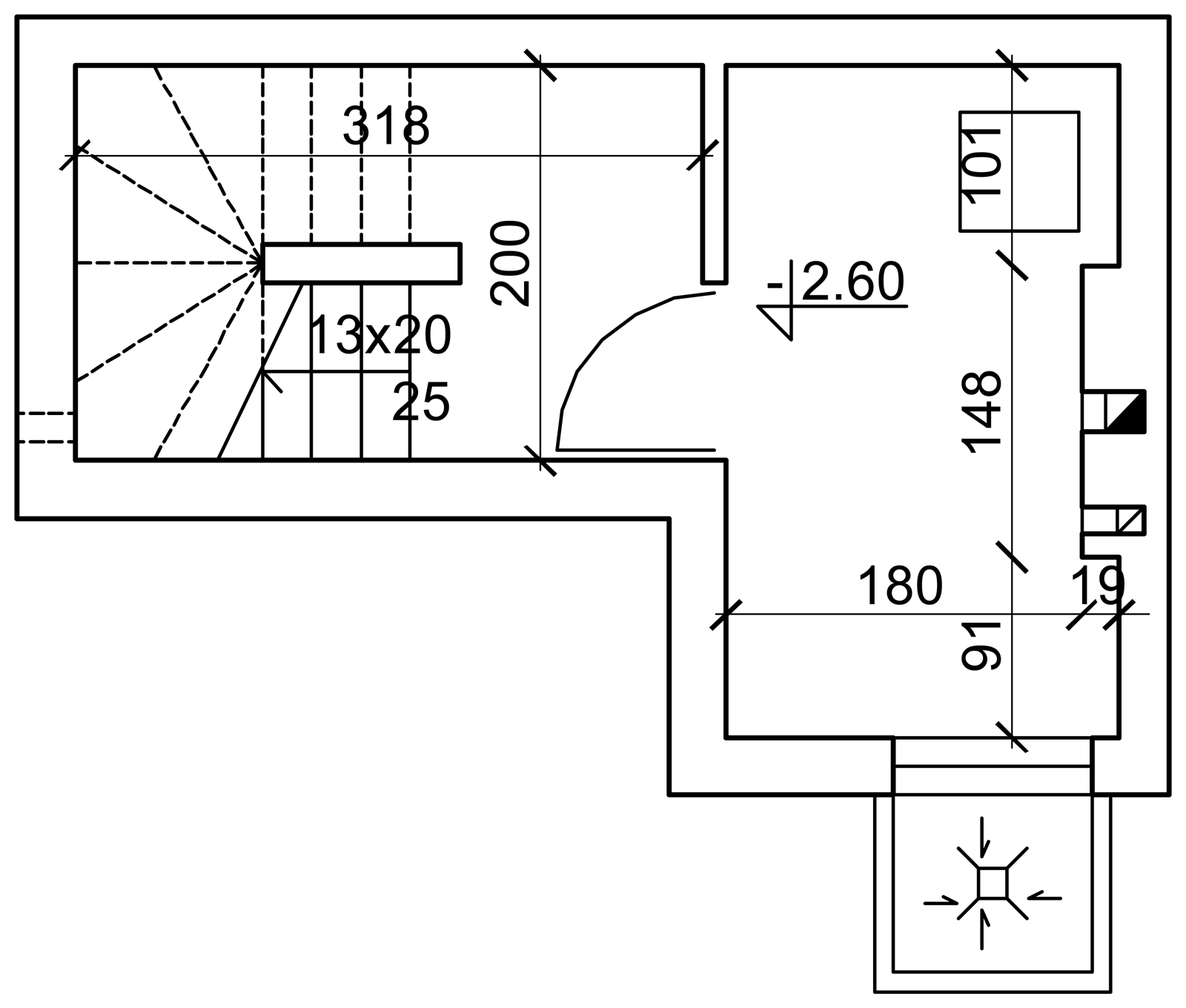 Rzut L-6277 piwnicy