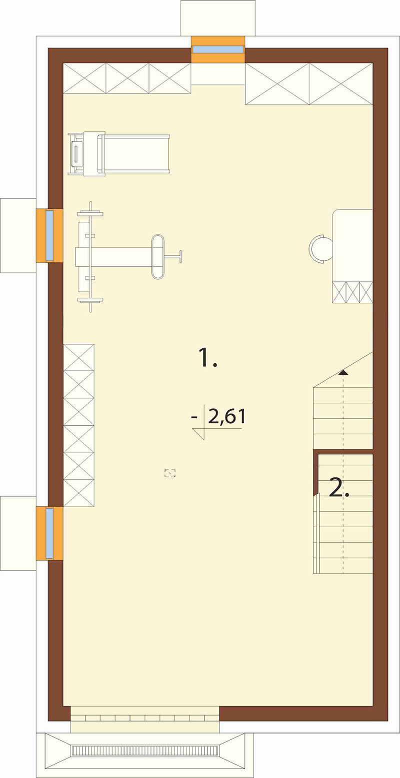 Projekt domu Bieżanowiec B L-6285 B – rzut piwnicy