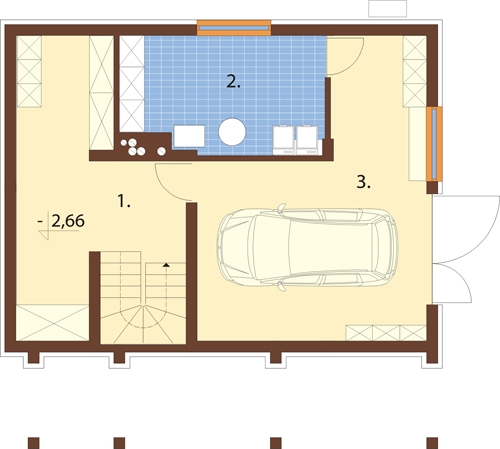 Projekt domu Kościelisko 2 L-6324 - rzut piwnicy