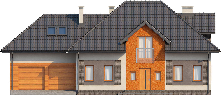Projekt domu Bielany 2 L-6364 - elewacja frontowa