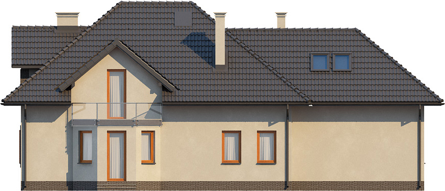 Projekt domu Bielany 2 L-6364 - elewacja ogrodowa
