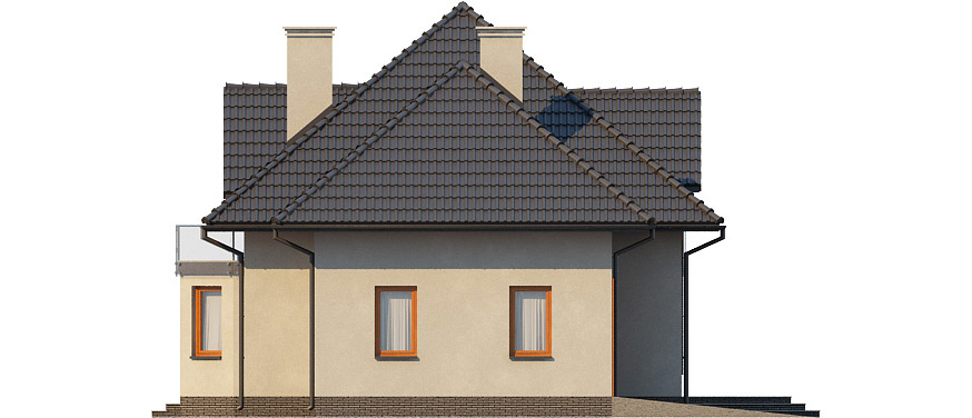 Projekt domu Bielany 2 L-6364 - elewacja lewa