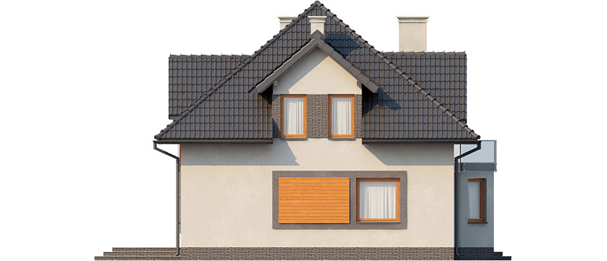 Projekt domu Bielany 2 L-6364 - elewacja prawa