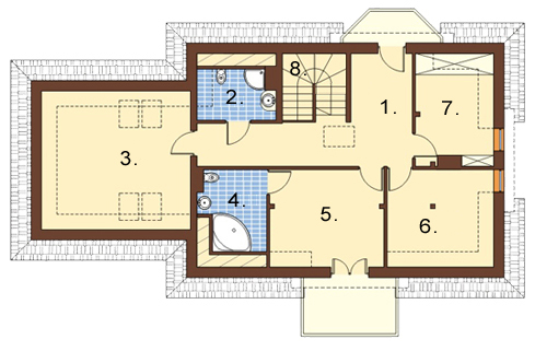 Projekt domu Bielany 2 L-6364 - rzut poddasza