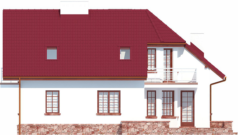Projekt domu Kasztelany 2 L-6433 - elewacja prawa