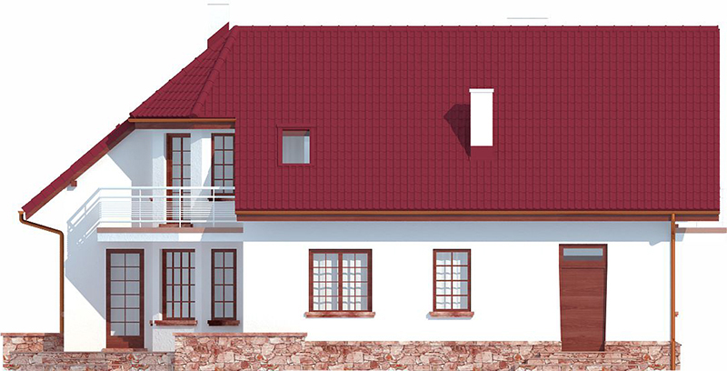 Projekt domu Kasztelany 2 L-6433 - elewacja ogrodowa
