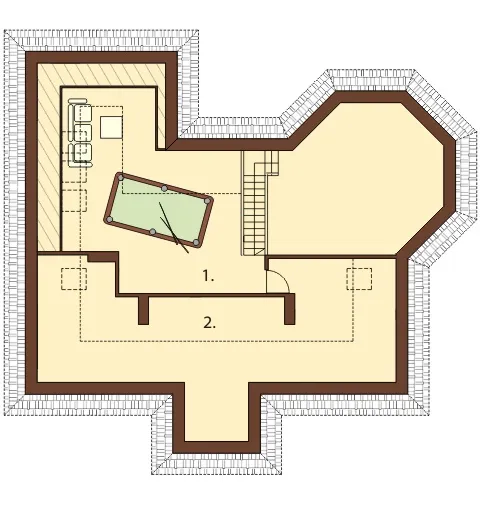 Projekt domu Alabastrów 2 L-6449 - rzut antresoli