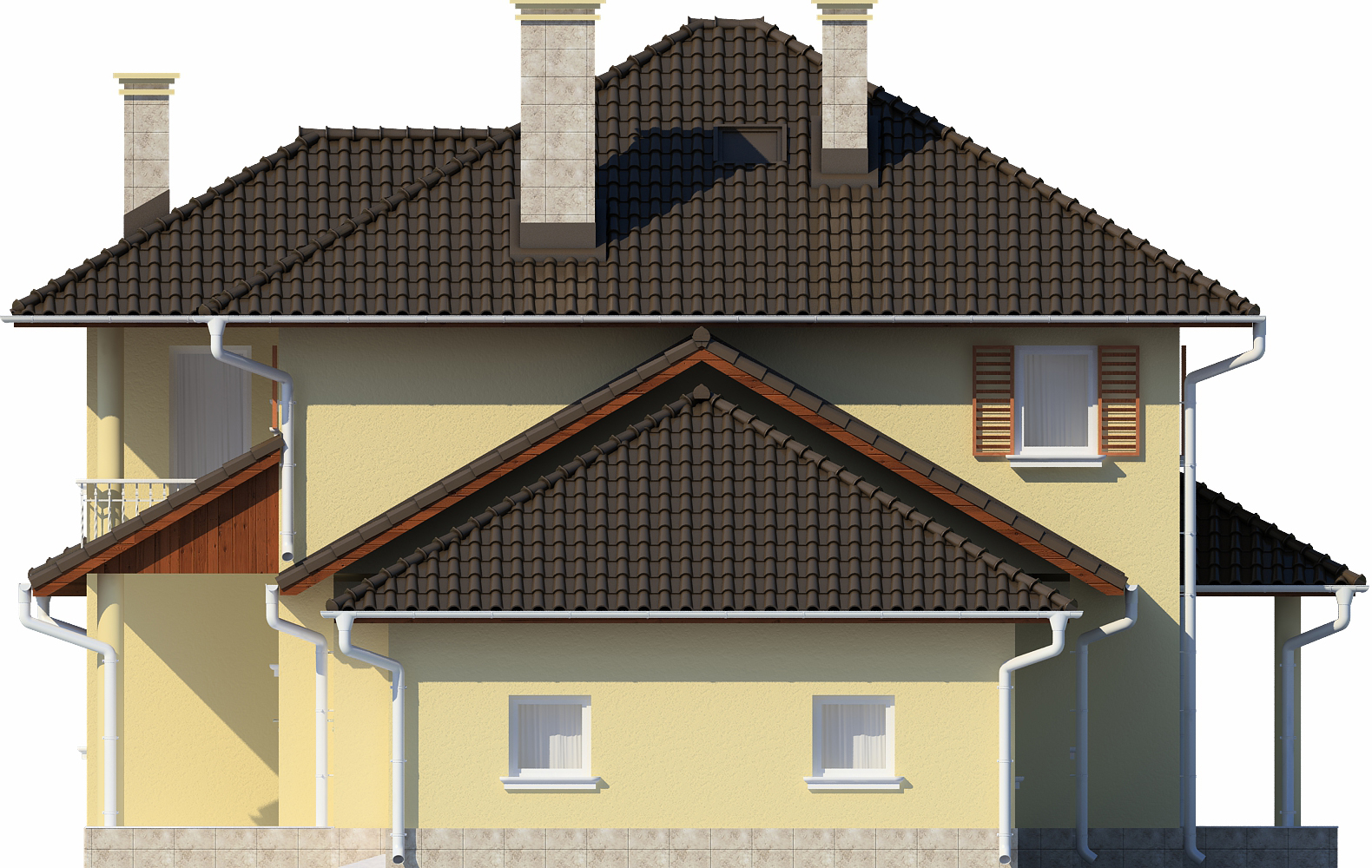 Projekt domu Pordoi Due L-6456 - elewacja prawa