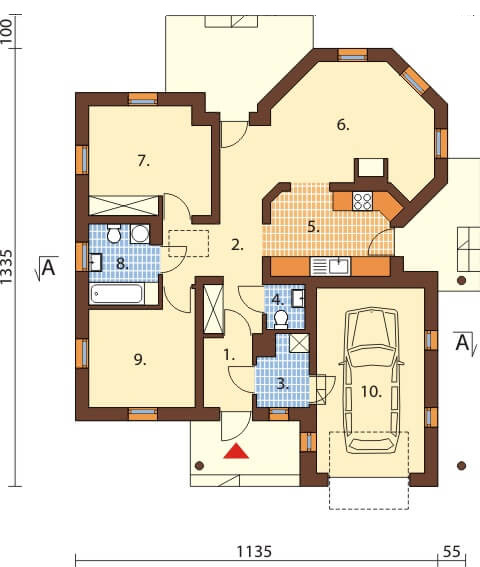 Projekt domu Cadini Due L-6459 - rzut parteru