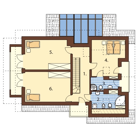 Projekt domu Cereda Due L-6465 - rzut poddasza