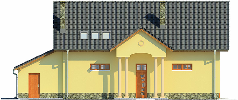 Projekt domu Puck 2 L-6483 - elewacja frontowa