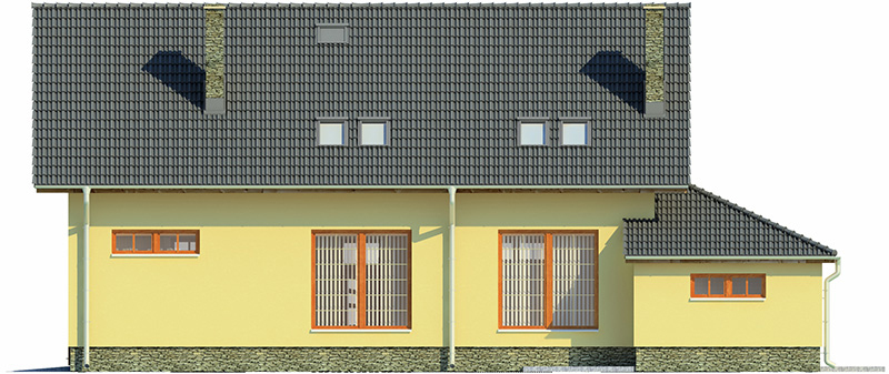 Projekt domu Puck 2 L-6483 - elewacja ogrodowa