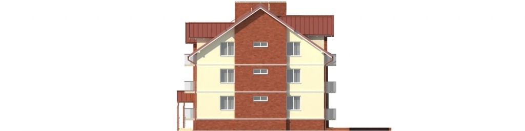 Projekt budynku wielorodzinnego L-6487 - elewacja prawa