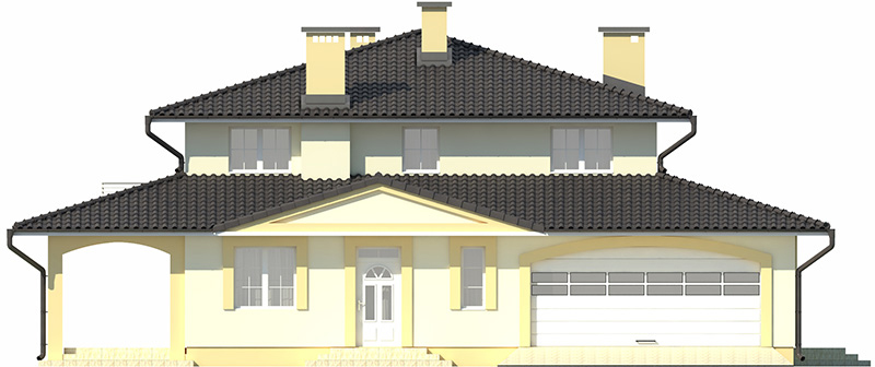 Projekt domu Verona 2 L-6490 - elewacja frontowa