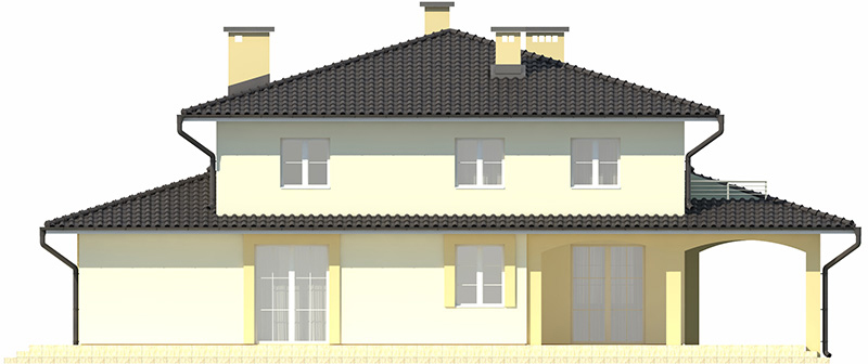 Projekt domu Verona 2 L-6490 - elewacja ogrodowa