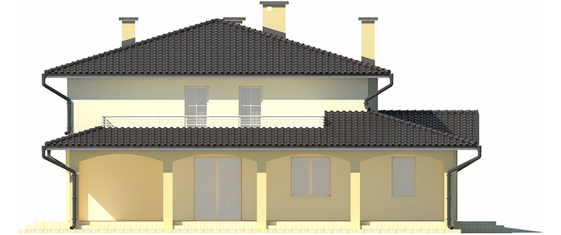 Projekt domu Verona 2 L-6490 - elewacja lewa