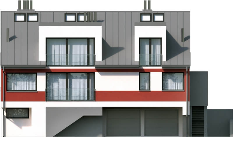 Projekt domu Swoszowice 2 L-6504 – elewacja lewa