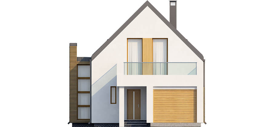 Projekt domu Proszyce 2 L-6509 – elewacja frontowa