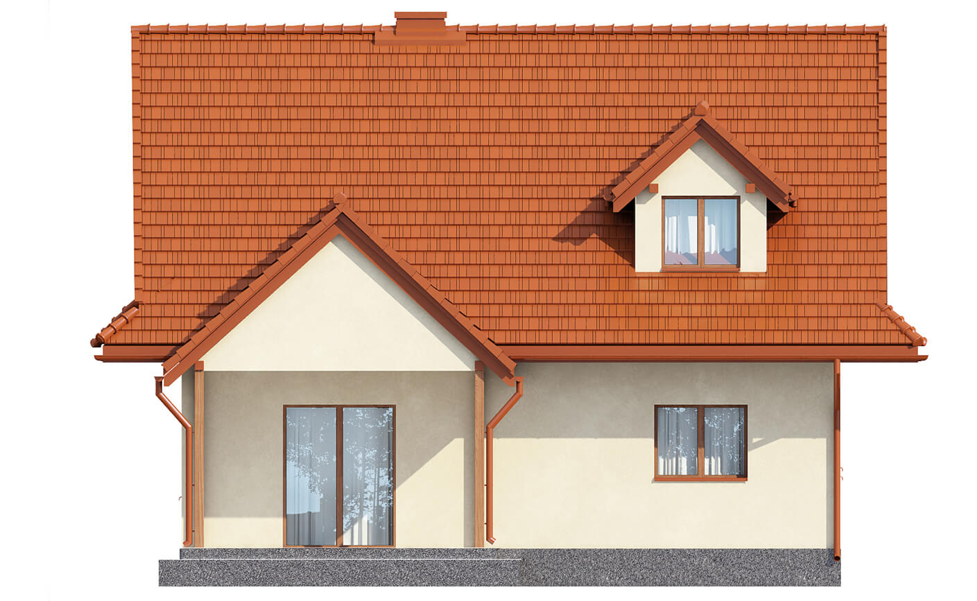 Projekt domu Storczynek 2 L-6533 - elewacja ogrodowa