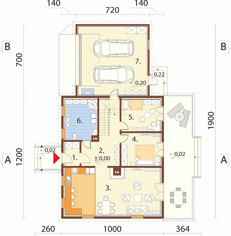 Projekt domu Jałowiec 2 L-6535 - rzut parteru