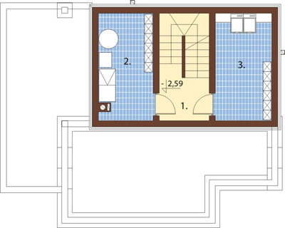 Projekt domu Wawrzynów 2 L-6536 - rzut piwnicy