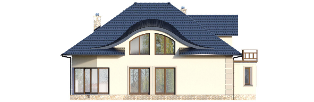Projekt domu Kosacice 2 L-6587 - elewacja ogrodowa