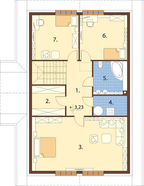 Projekt domu Orzesznik 2 L-6607 - rzut poddasza