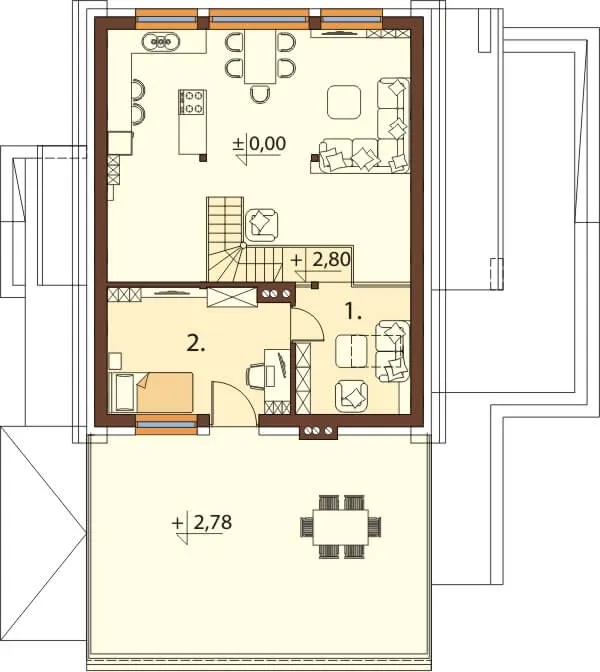 Projekt domu Figowiec 2 L-6620 - rzut antresoli