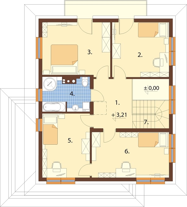 Projekt domu Igetio 2 L-6679 - rzut poddasza