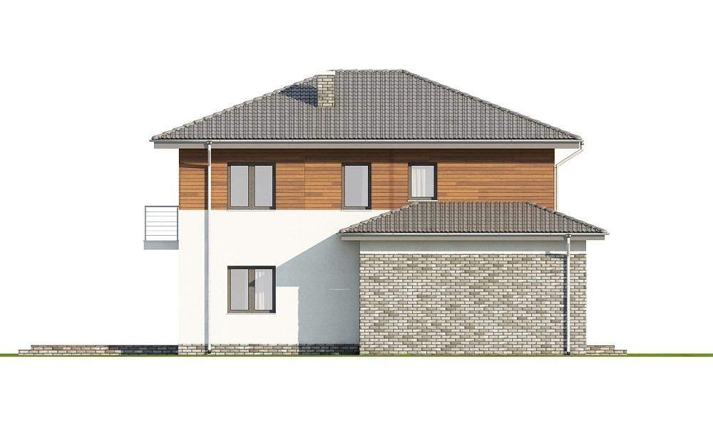 Projekt domu Igetio 2 L-6679 - elewacja lewa