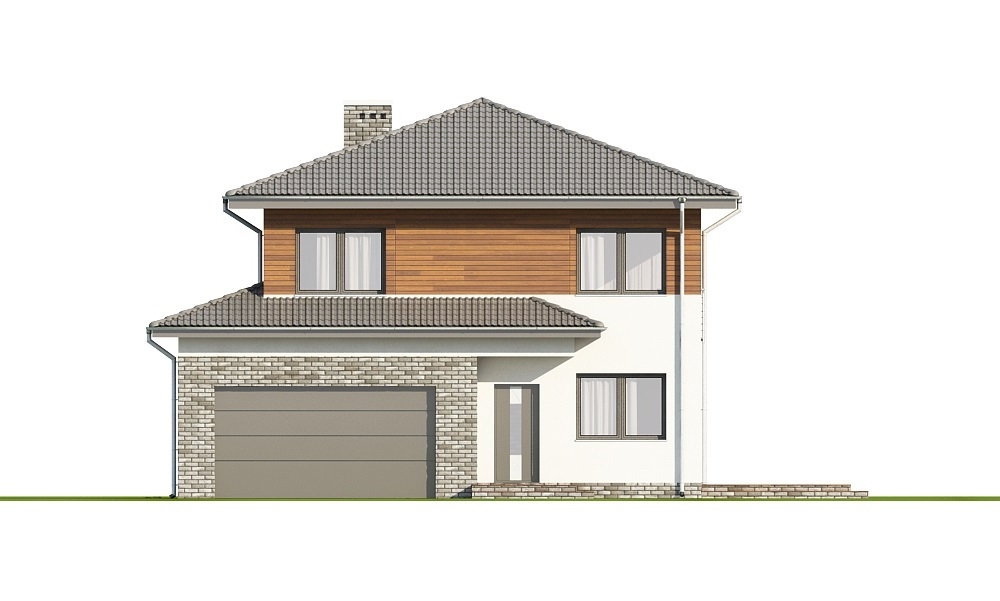 Projekt domu Igetio 2 L-6679 - elewacja frontowa