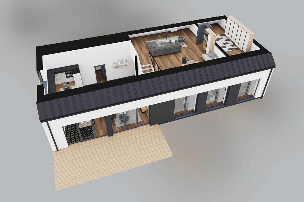 Projekt domu Bellaria 2 L-6705 - rzut 3D poddasza
