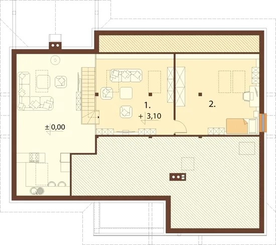 Projekt domu Nevio 2 L-6712 - rzut antresoli