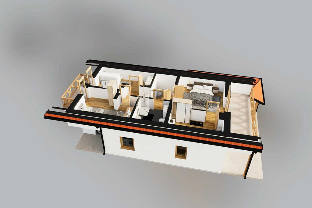 Projekt domu Etorium 2 L-6778 - rzut 3D poddaszau