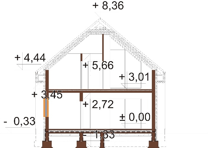 Projekt domu Matrico 2 L-6807 - przekrój B-B