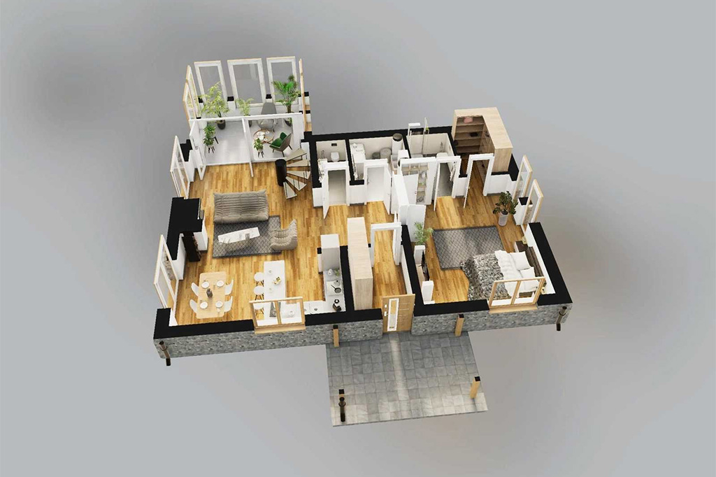 Projekt domu Olicana 2 L-6819 - rzut 3D parteru