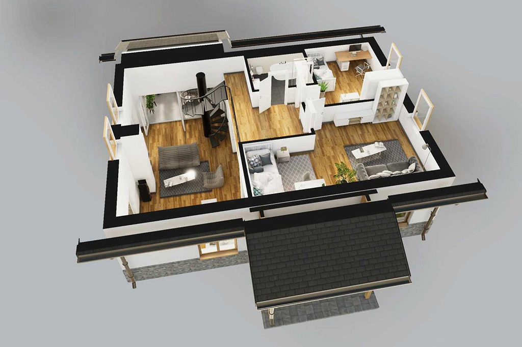 Projekt domu Olicana 2 L-6819 - rzut 3D parteru