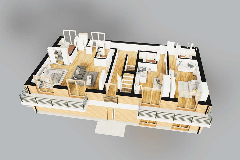 Projekt domu Reliani 2 L-6824 - rzut 3D piętra