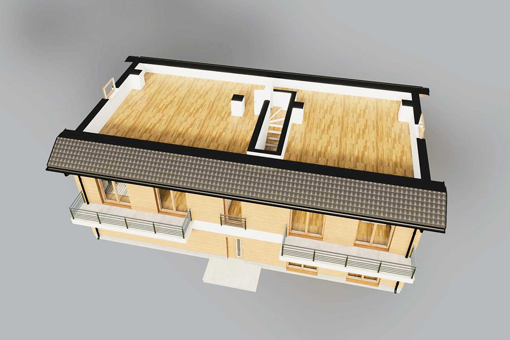 Projekt domu Reliani 2 L-6824 - rzut 3D poddasza
