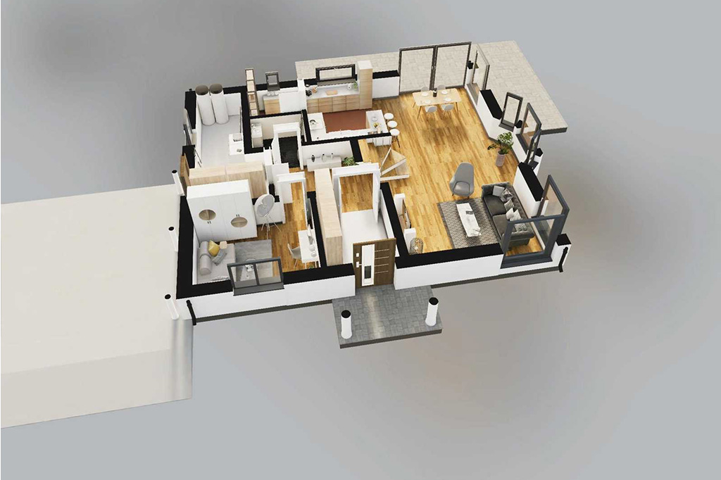Projekt domu Tilania 2 L-6826 - rzut 3D parteru