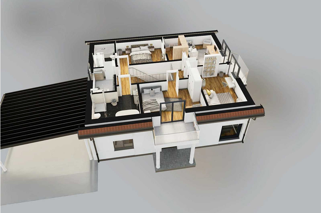 Projekt domu Tilania 2 L-6826 - rzut 3D poddasza