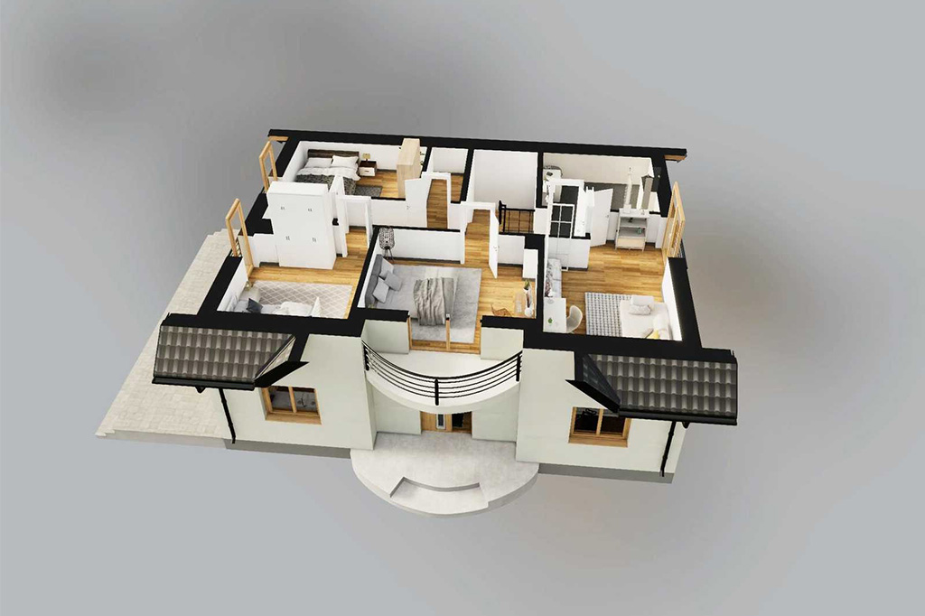 Projekt domu Roxetus 2 L-6828 - rzut 3D poddasza