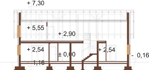 Projekt domu Ronda
2 L-6832 - przekrój B-B