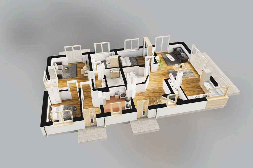 Projekt domu Ronda
2 L-6832 - rzut 3D parteru
