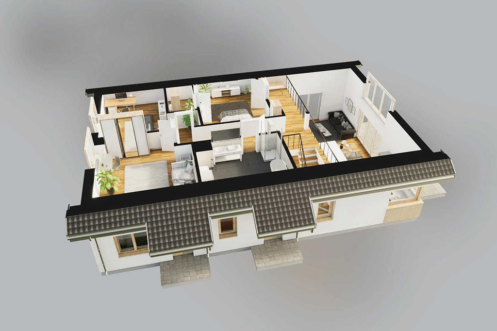 Projekt domu Ronda
2 L-6832 - rzut 3D poddasza
