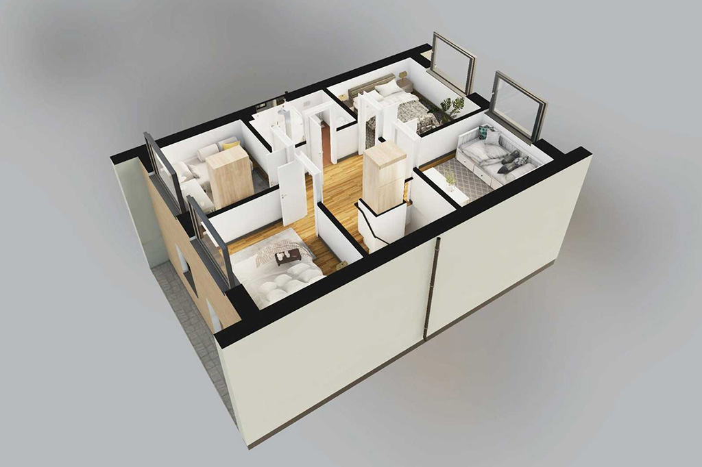 Projekt domu Taratono 2 L-6837 - rzut 3D poddasza