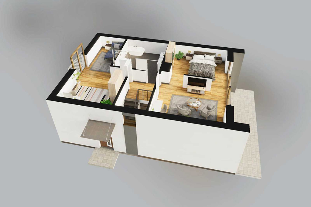 Projekt domu Tapno 2 L-6838 - rzut 3D poddasza